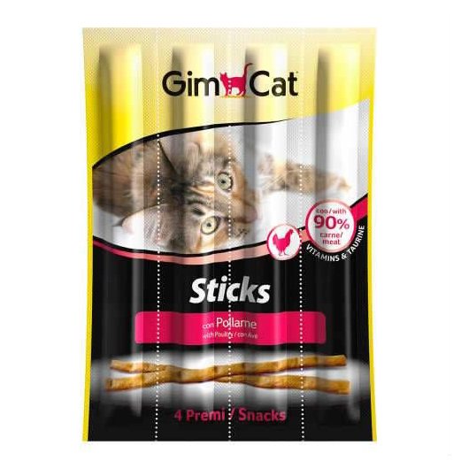 Gimcat Sticks Tavuklu & Ciğerli Kedi Ödül Çubukları 4'lü 20g