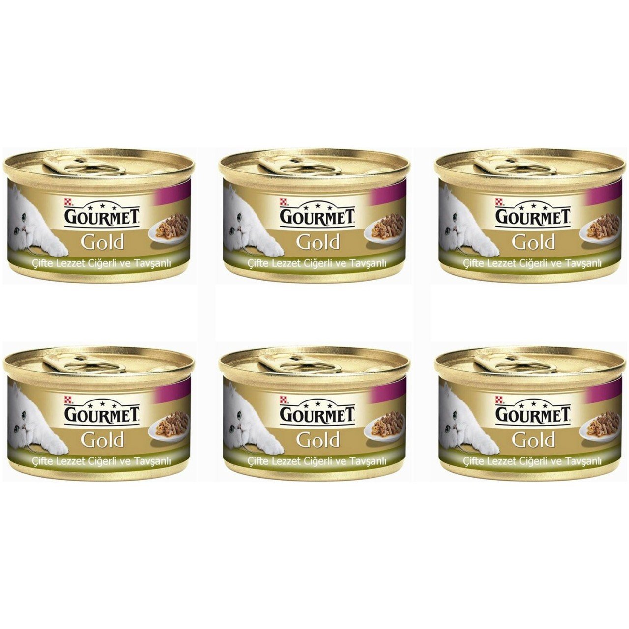 Gourmet Gold Ciğerli Tavşanlı Kedi Konervesi 85g 6Al5Öde