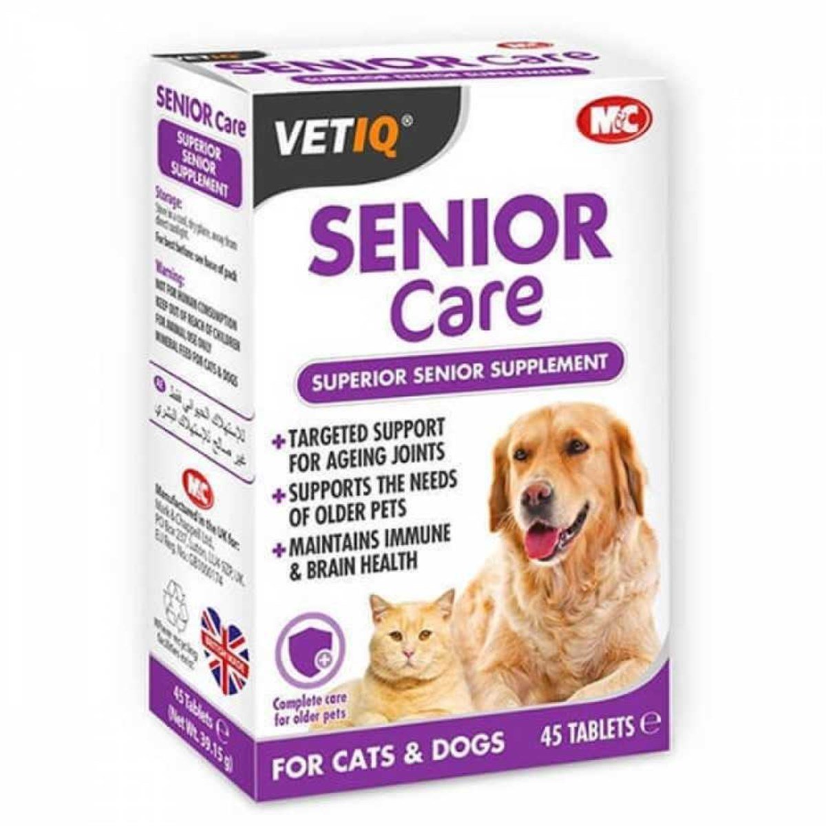 Vetiq Senior Care +6 Yaş Üzeri Kedi ve Köpek Ek Besin Takviyesi 45tb