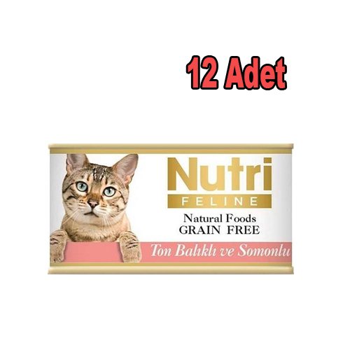 Nutri Feline Tahılsız Ton Balıklı Somonlu Kedi Konservesi 85 GrX12