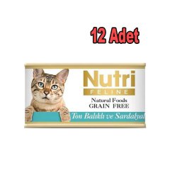 Nutri Feline Tahılsız Ton Balıklı ve Sardalyalı Kedi Konservesi 85 GrX12 Adet
