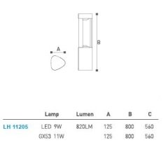 LED Bahçe Armatürü - Bollard 80cm LH-11205
