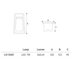 LED Merdiven-Duvar Gömme Aplik LH-13301
