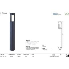 JUPITER LG986 S  LED''li Bahçe Direk 10W (3000K)