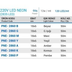 YCL 2835 NEON LED PEMBE