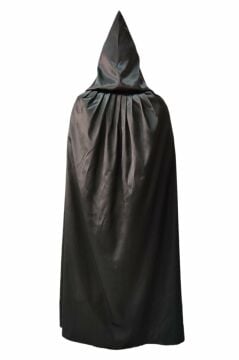 Siyah Renkli Kapüşonlu Pelerin