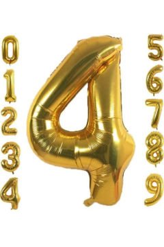 4 Yaş Doğum Günü Parti Kutlama Rakam Folyo Balon Altın Renk 36 Cm 16 Inç