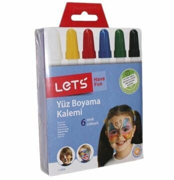 Yüz Boyası 6 Renk | Lets Yüz Boyama Kalemi