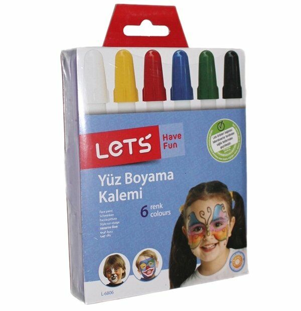 Yüz Boyası 6 Renk | Lets Yüz Boyama Kalemi
