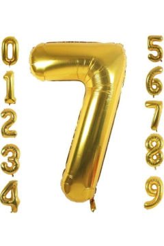 7 Yaş Doğum Günü Parti Kutlama Rakam Folyo Balon Altın Renk 36 Cm 16 Inç
