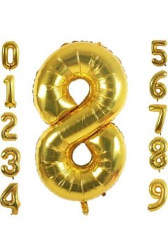 8 Yaş Doğum Günü Parti Kutlama Rakam Folyo Balon Altın Renk 36 Cm 16 Inç
