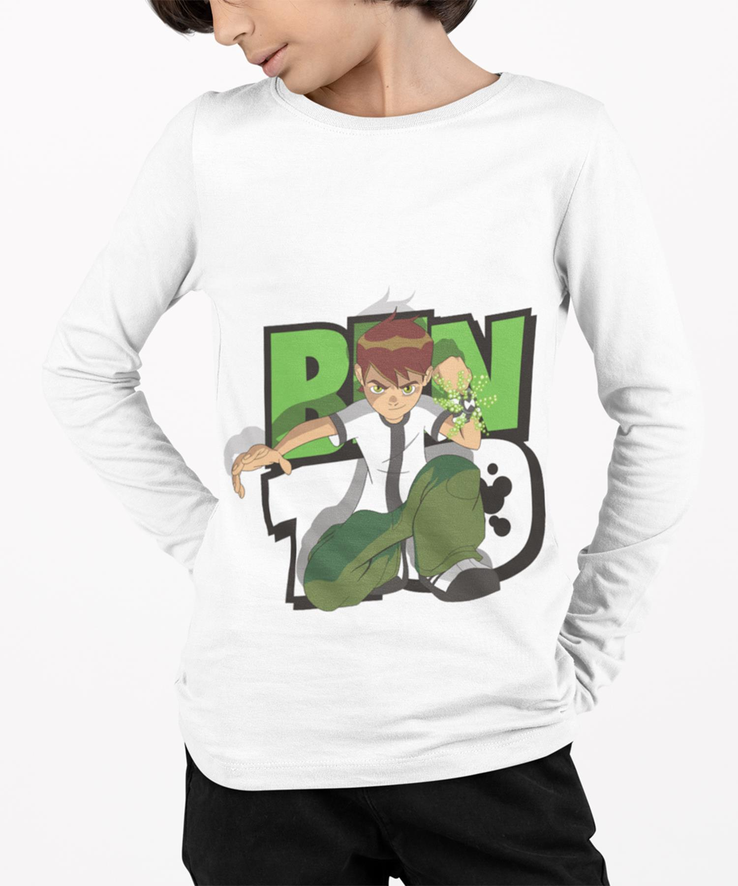 Benten Baskılı Uzun Kol Tişört | Ben 10 Baskılı Uzun Kol T-Shirt