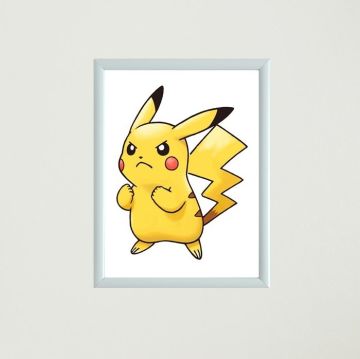 Kızgın Surat Pikachu Çerçeveli Poster Tablo