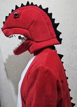 T-Rex Dinozor Kostümü Yetişkin Kırmızı