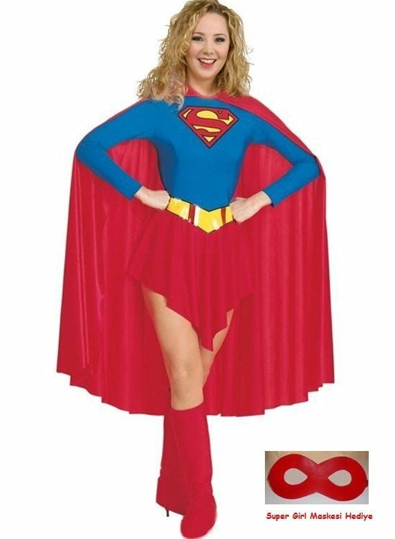 Super Girl Kostümü Yetişkin