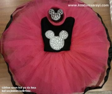 Siyah Tütü Minnie Mouse İşlemeli