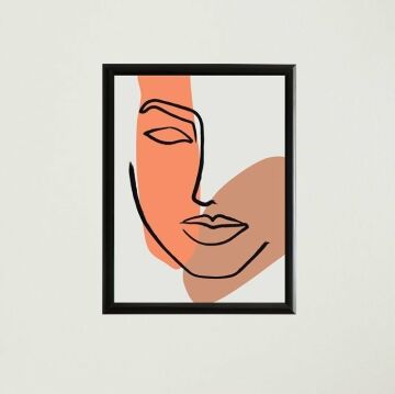 Kadın Silüet Çizim Çerçeveli Poster Tablo T1336