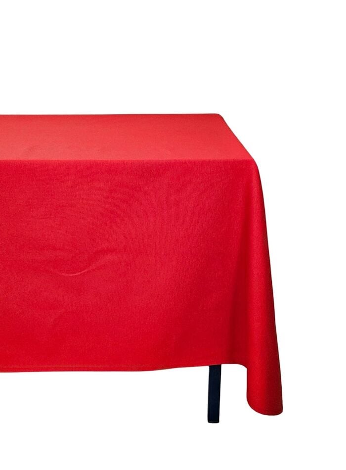 Kırmızı Renkli Pamuklu Dertsiz Duck Kumaş Masa Örtüsü