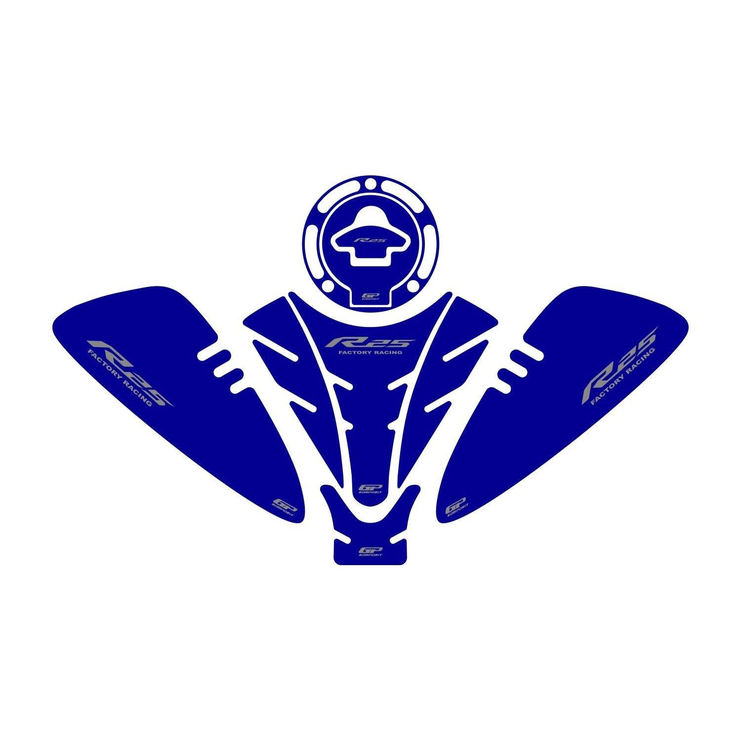 GP Kompozit Yamaha R25 2019-2023 Uyumlu Tank Pad Seti Mavi
