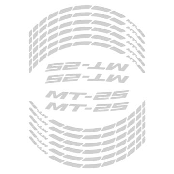 GP Kompozit Yamaha MT-25 2015-2024 Uyumlu Jant Şeridi Reflektif Gri