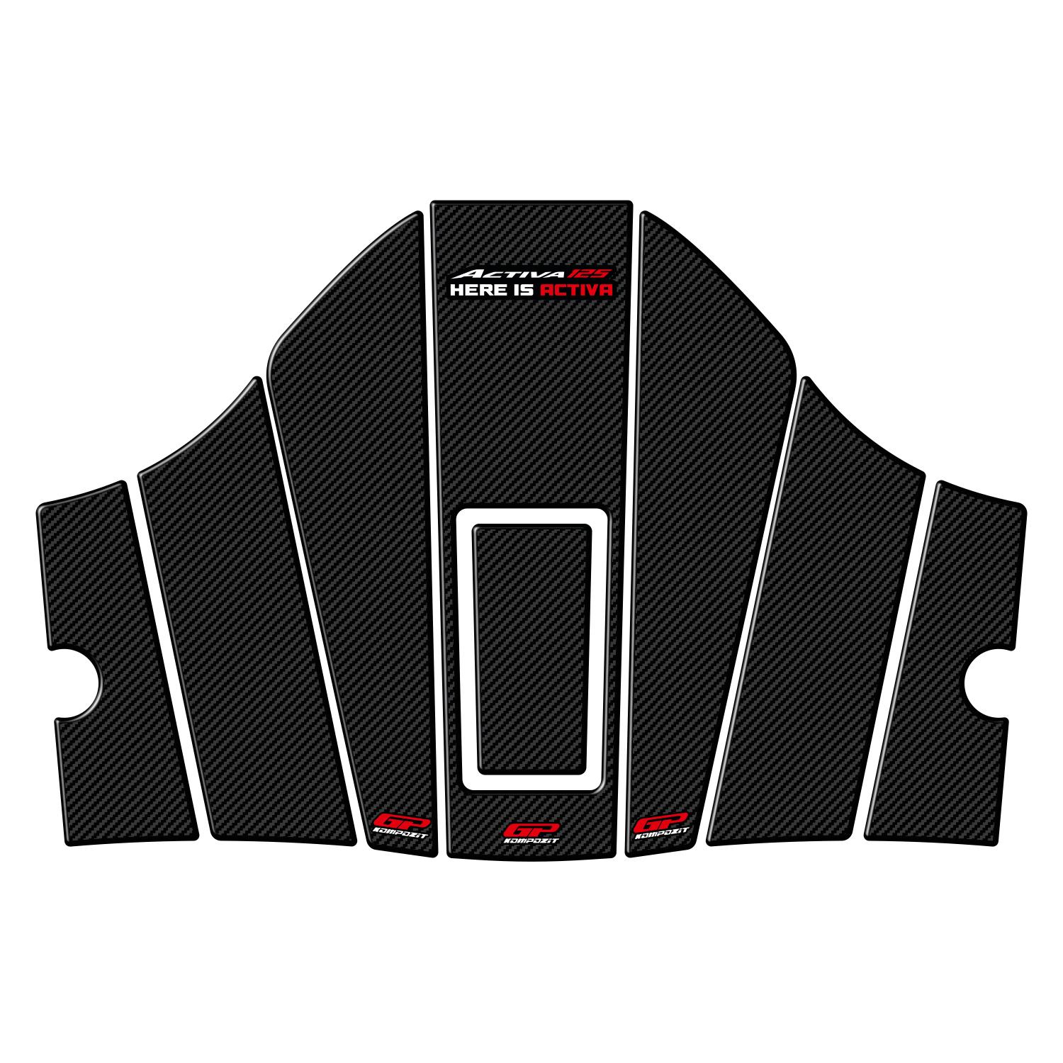 GP Kompozit Honda Activa 125 2023-2024 Uyumlu Tank Pad Seti Karbon