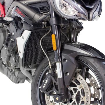 GP Kompozit Triumph Street Triple 2017-2024 Uyumlu Radyatör Koruma Siyah