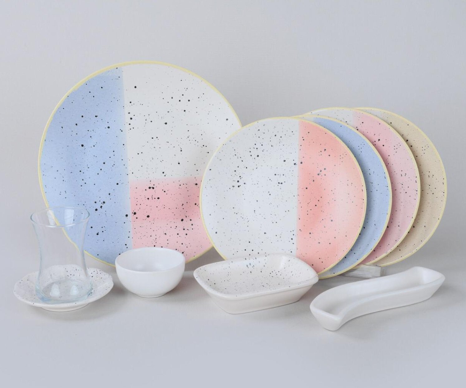 Keramika Kahvaltı Takımı 19 Parça 4 Kişilik Color Full