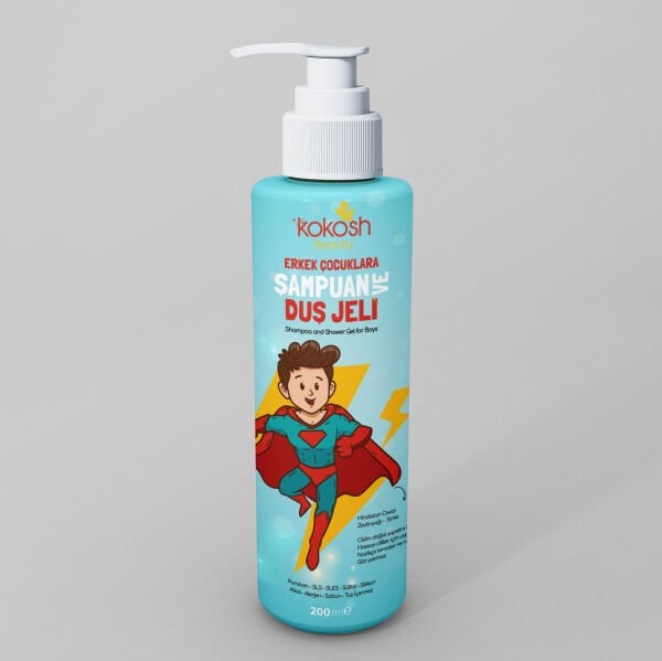 Erkek Çocuklar İçin Doğal Şampuan ve Duş Jeli (200 ml)