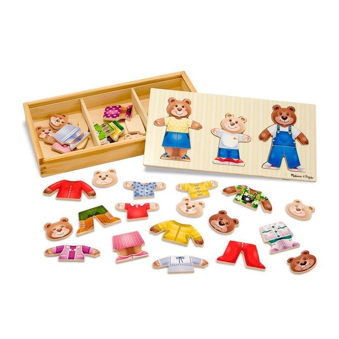 Melissa&Doug Ahşap Ayıcık Ailesi Değiş Tokuş Giydirme Yapbozu 45 parça