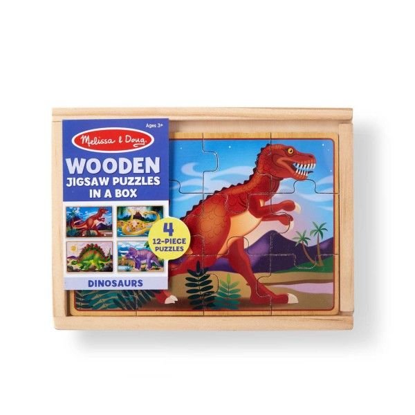 Melissa&Doug Ahşap 12x4 Yapboz Seti Dinozorlar