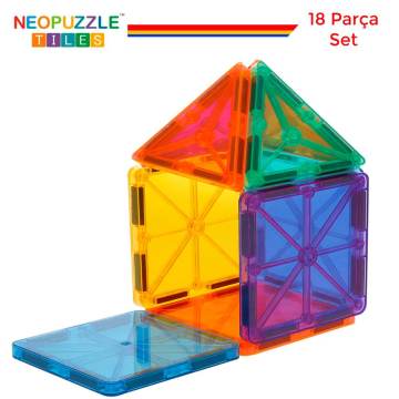 NeoPuzzle Tiles Mıknatıslı Oyuncaklar 18 Parça Mini Set
