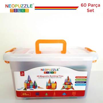 NeoPuzzle Tiles Mıknatıslı Yapı Oyuncağı 60 Parça Temel Set