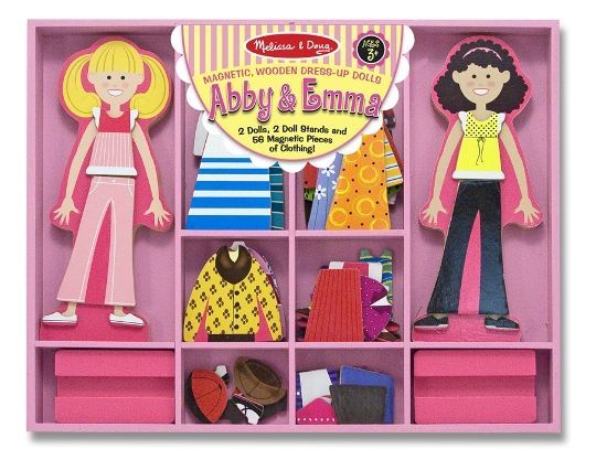 Melissa&Doug Ahşap Mıknatıslı Giydirme Oyunu Abby ile Emma