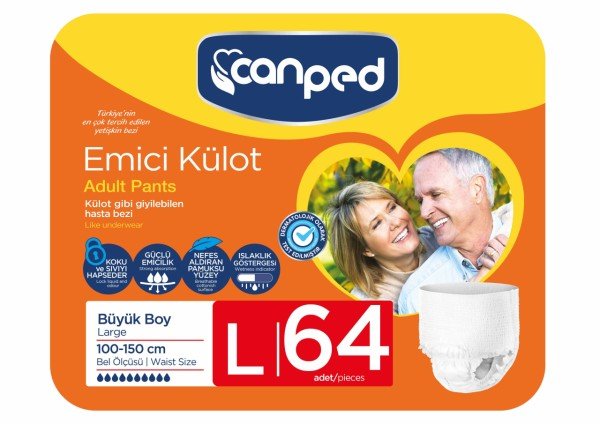 Canped Emici Külot Büyük (L) 64 Adet (8X8)