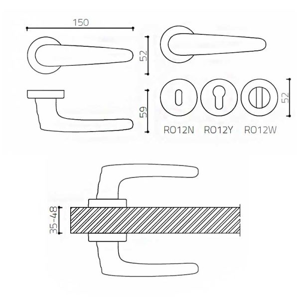 TRITON Antik Saten Mat  Kapı Kolu