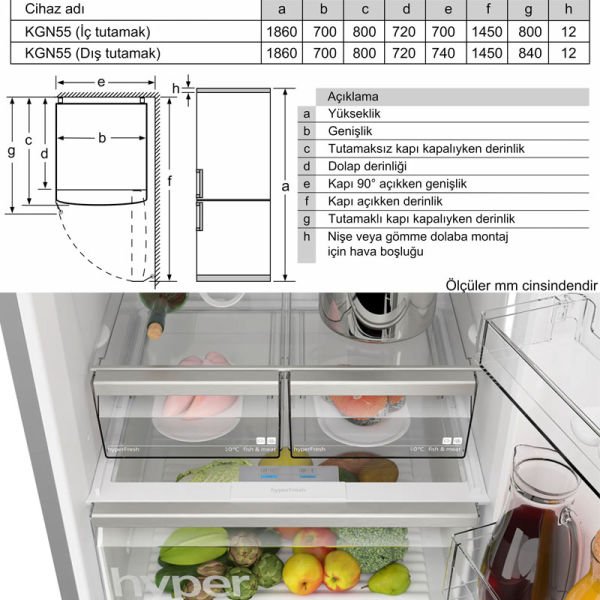 Buzdolabı Solo KG55NCIE0N