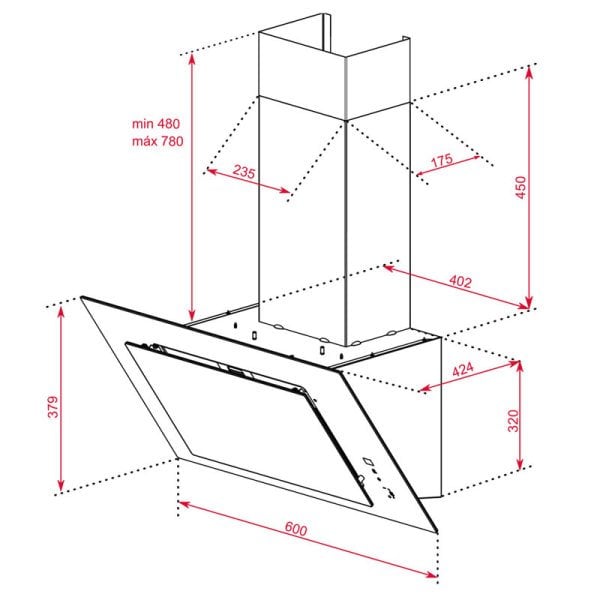 Davlumbaz DVT 68660 TBS BK