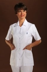 395-Gabardin Kumaş Gömlek Yaka Tek Üst Doktor Hemşire Forması KARGO ÜCRETİ ALICIYA AİTTİR!