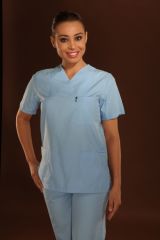 352-T.Cotton Mavi Takım Doktor Hemşire Forması