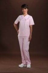 323 Gabardin Pembe Takım Doktor Hemşire Forması