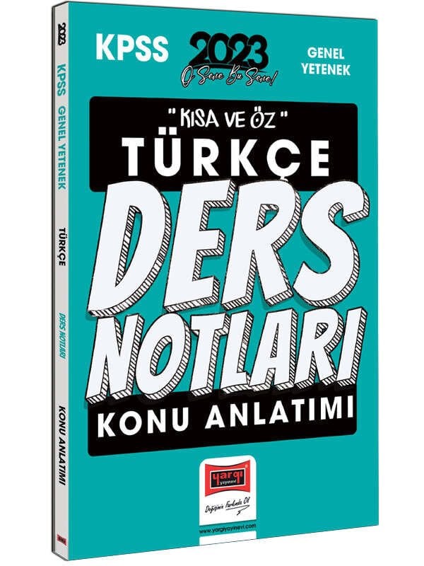 Yargı Yayınları 2023 KPSS Kısa ve Öz Türkçe Konu Anlatımlı Ders Notları