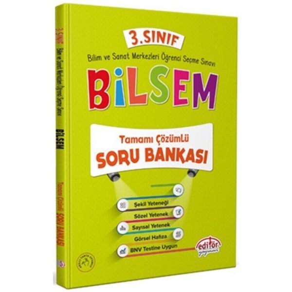 Editör Yayınları 3. Sınıf Bilsem Tamamı Çözümlü Soru Bankası