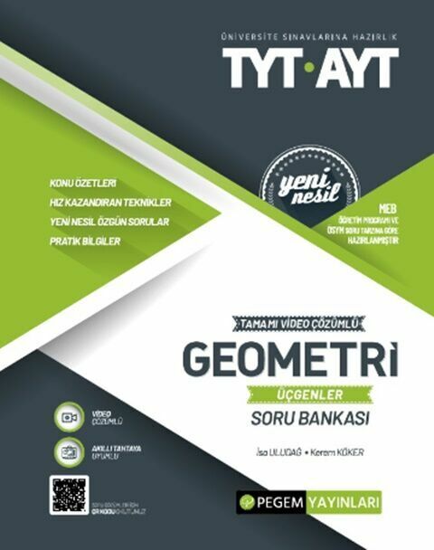 Pegem Yayınları TYT AYT Tamamı Çözümlü Geometri Üçgenler Soru Bankası