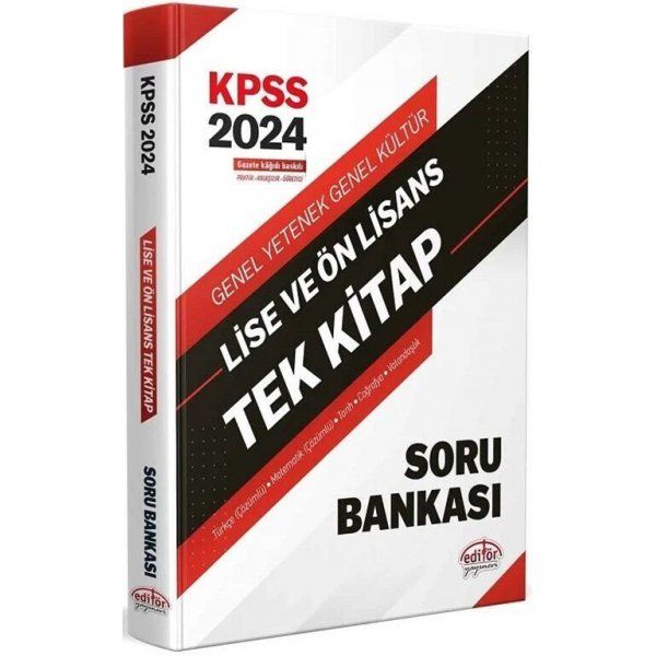 Editör Yayınları 2024 KPSS Lise Ön Lisans Soru Bankası Tek Kitap