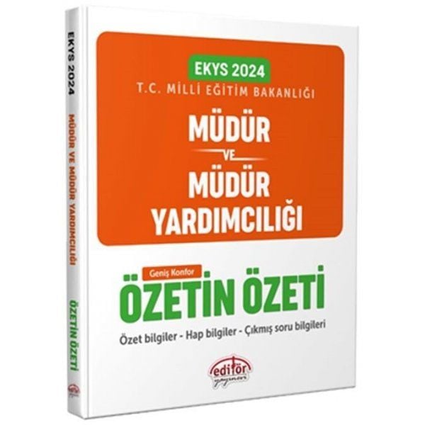 Editör Yayınları 2024 MEB EKYS Müdür ve Yardımcılığı Özetin Özeti