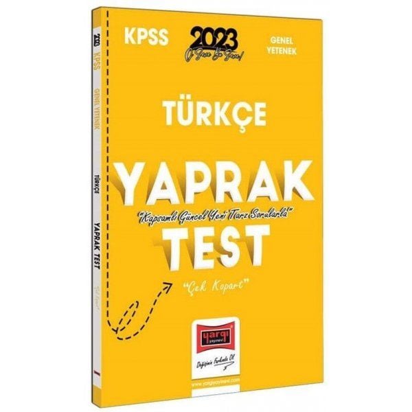 Yargı Yayınları 2023 KPSS Türkçe Yaprak Test Çek Kopart