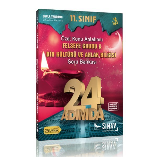 Sınav Yayınları 11. Sınıf Felsefe Grubu Din Kültürü ve Ahlak Bilgisi 24 Adımda Özel Konu Anlatımlı Soru Bankası