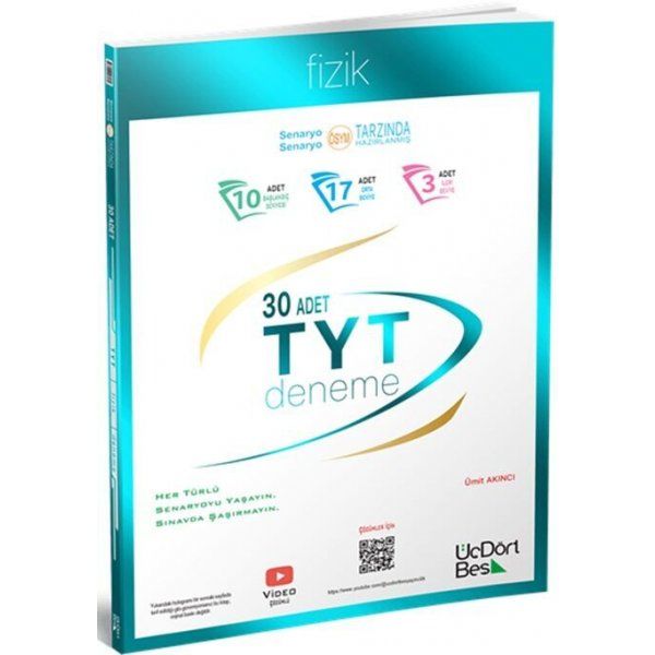 ÜçDörtBeş Yayınları TYT Fizik 30 Deneme