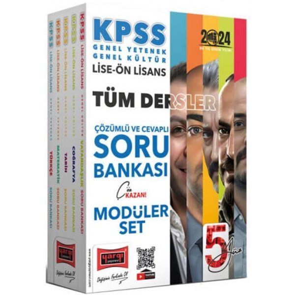 Yargı Yayınları 2024 KPSS Lise Ön Lisans 5Yüz Ekibi GKGY Tüm Dersler Çözümlü ve Cevaplı Modüler Soru Bankası Seti