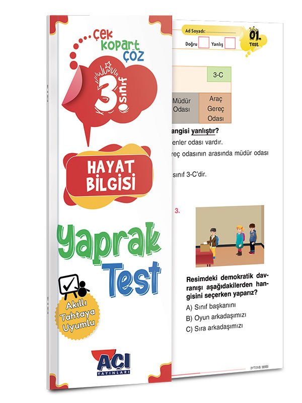 Açı Yayınları 3.Sınıf Hayat Bilgisi Çek Kopart Yaprak Test